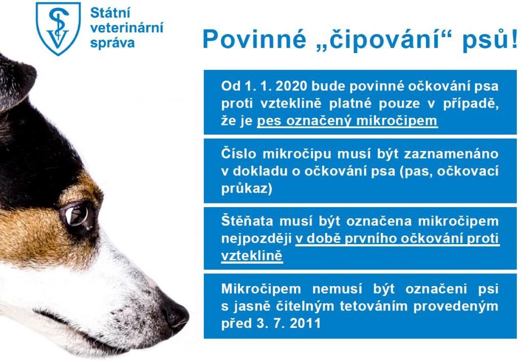 Povinné čipování psů od 1.1.2020
